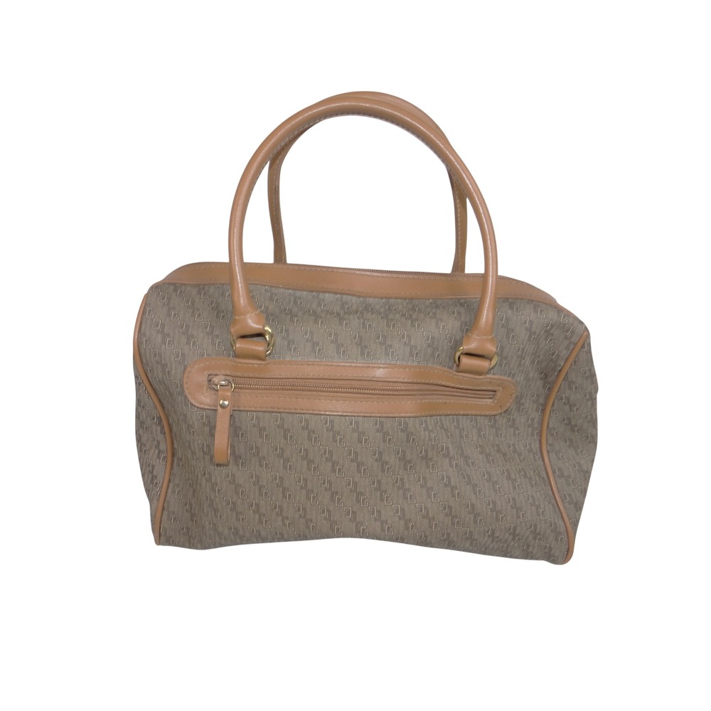 CL America Monogram Canvas Satchel Bag Brown Tan Front Organizer Pocket 3765